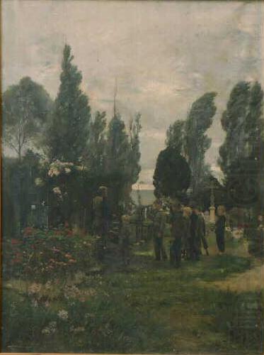 Enterrement d'un enfant a Villerville, edouard Joseph Dantan